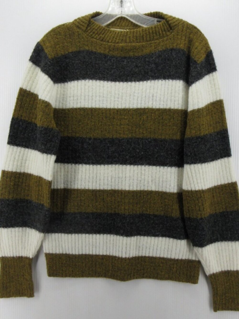 VINTAGE Campus Sweater Small 60s Orlon Luxury Line Sriped Ribbed Knit
